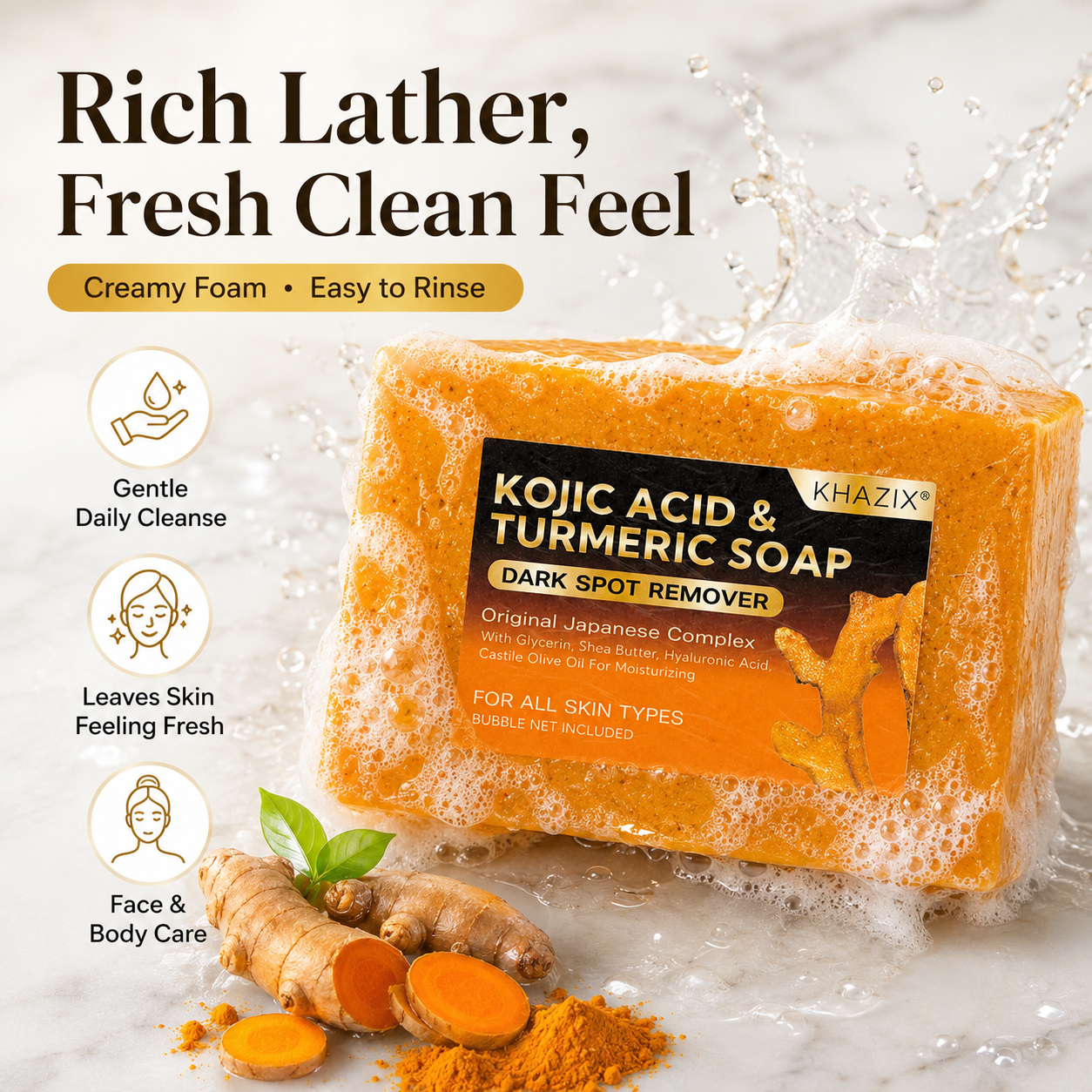 1pcs Kojic Acid Turmeric Soap  - Kojic Acid Soap avis et prix