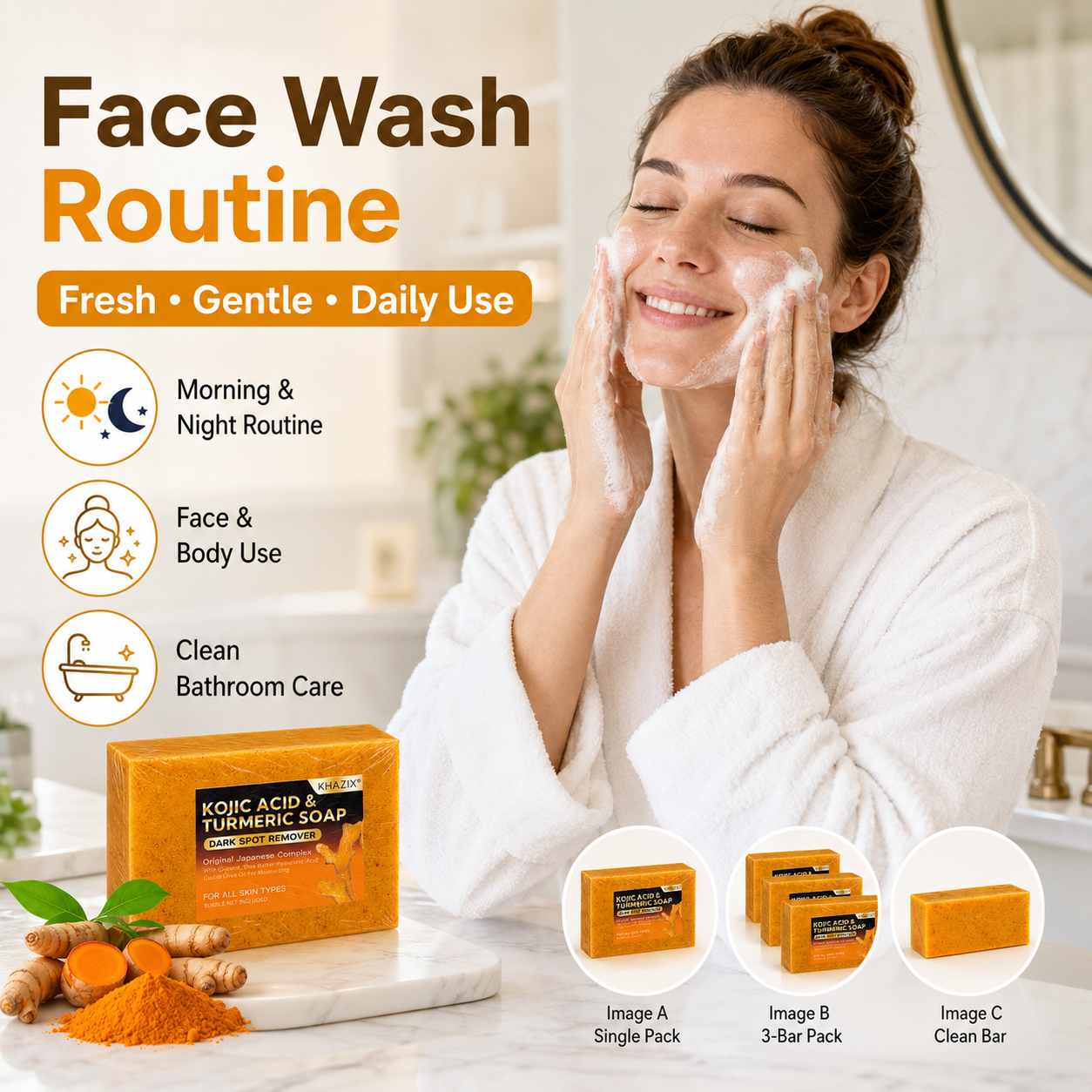 1pcs Kojic Acid Turmeric Soap  - Kojic Acid Soap avis et prix