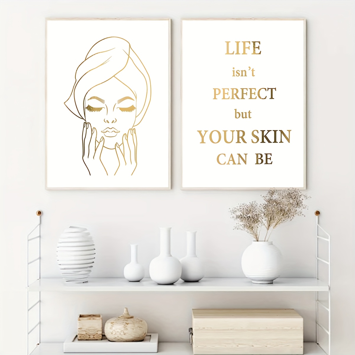 2pcs Elegant Woman Face Design - Skincare Quote avis et prix