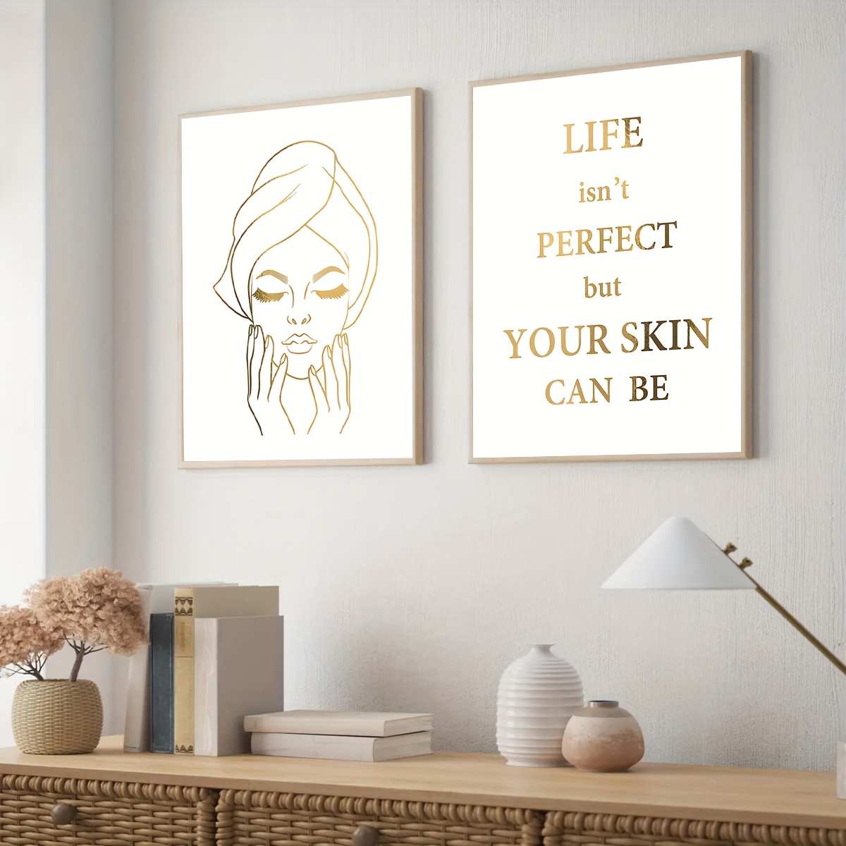 2pcs Elegant Woman Face Design - Skincare Quote avis et prix
