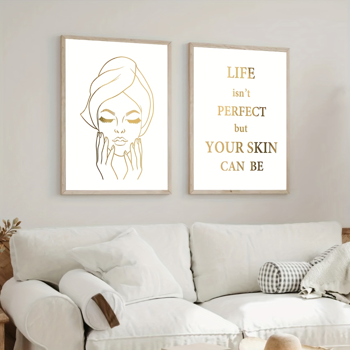 2pcs Elegant Woman Face Design - Skincare Quote avis et prix